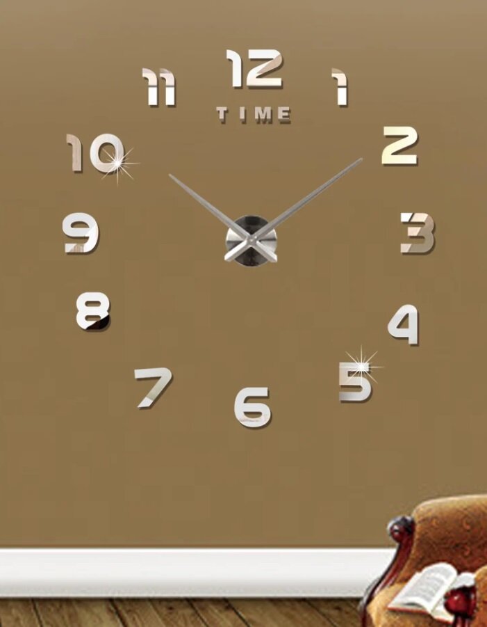 Настенные 3D часы Электронные часы с цифрами на стену Бесшумные часы для дома