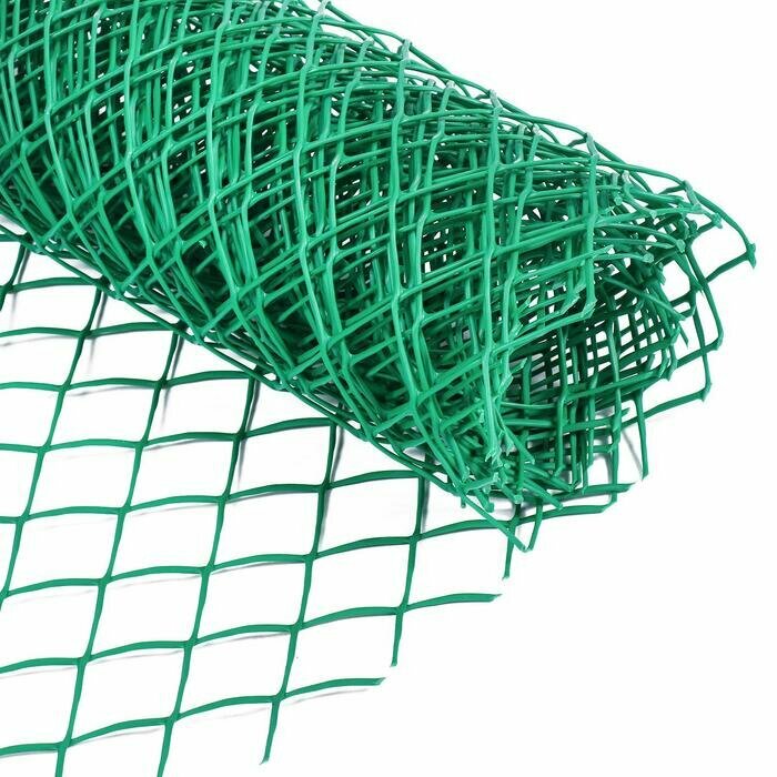 Сетка садовая, 0.5 × 5 м, ячейка 40 × 40 мм, пластиковая, зелёная, Greengo