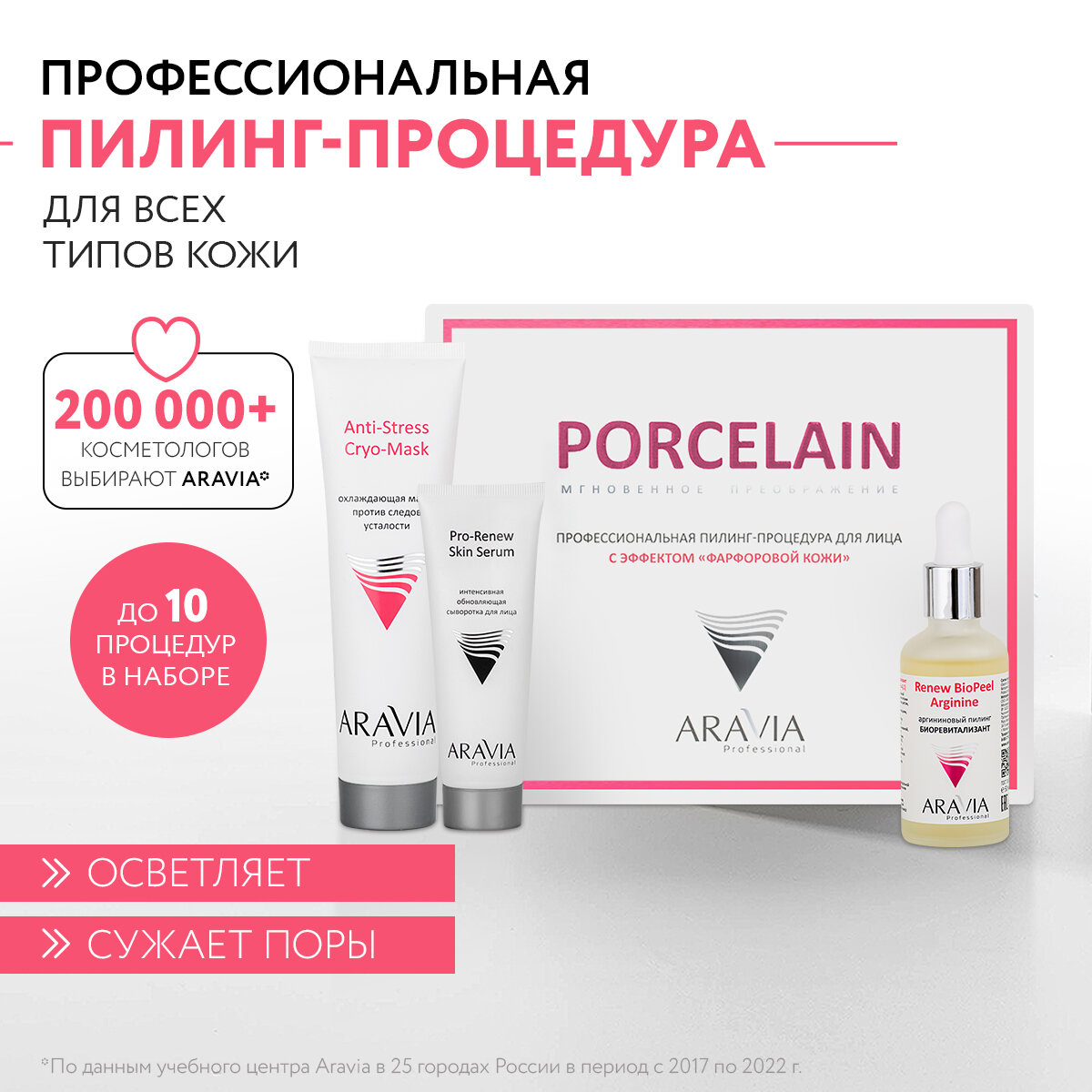 Набор для лица Aravia Professional пилинг-процедура с эффектом фарфоровой кожи 1шт - фото №1