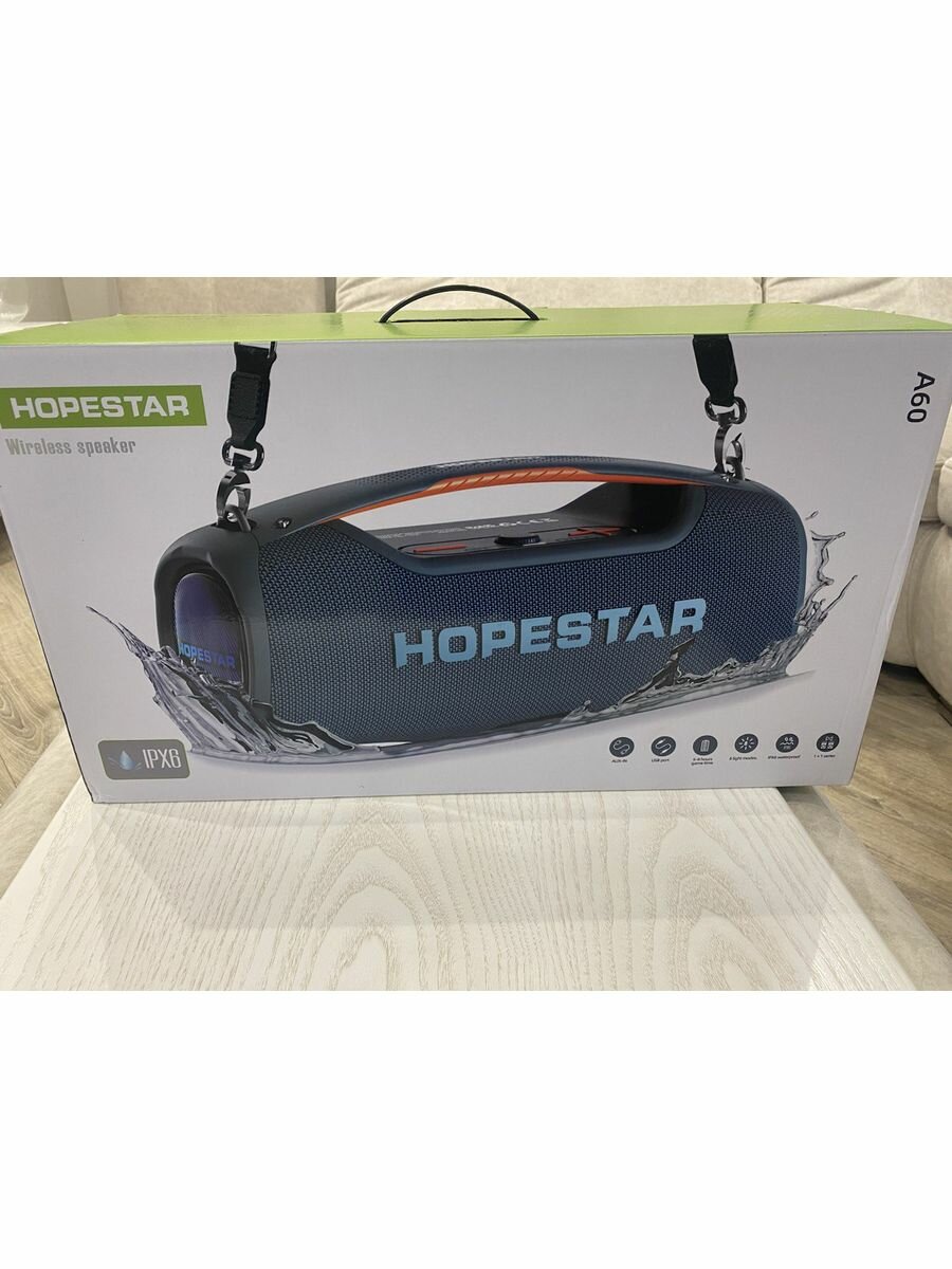 Портативная Беспроводная Bluetooth Колонка Hopestar A60 100W / Караоке Система / Беспроводной Микрофон