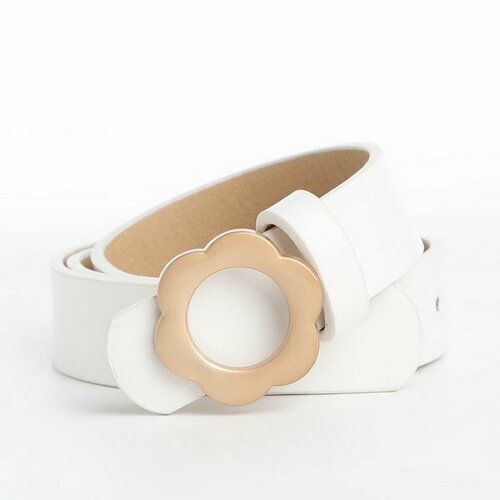 фото Ремень сима-ленд, размер 80, белый сима-лэнд