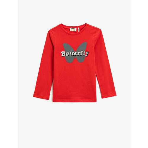 фото Лонгслив koton, размер 6-7 лет, красный