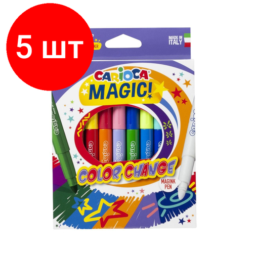 Комплект 5 наб, Фломастеры наб. 10цв, CARIOCA ColorChange, 42737