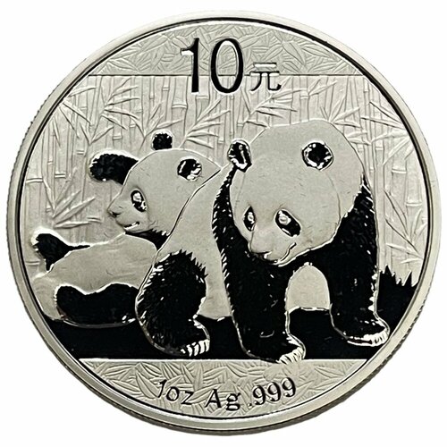 Китай 10 юаней 2010 г. (Панда) (Proof) монета китай 10 юаней 2011 год панды серебро 999 пруф