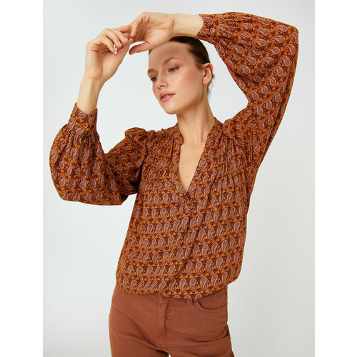 фото Рубашка koton, размер 46, горчичный