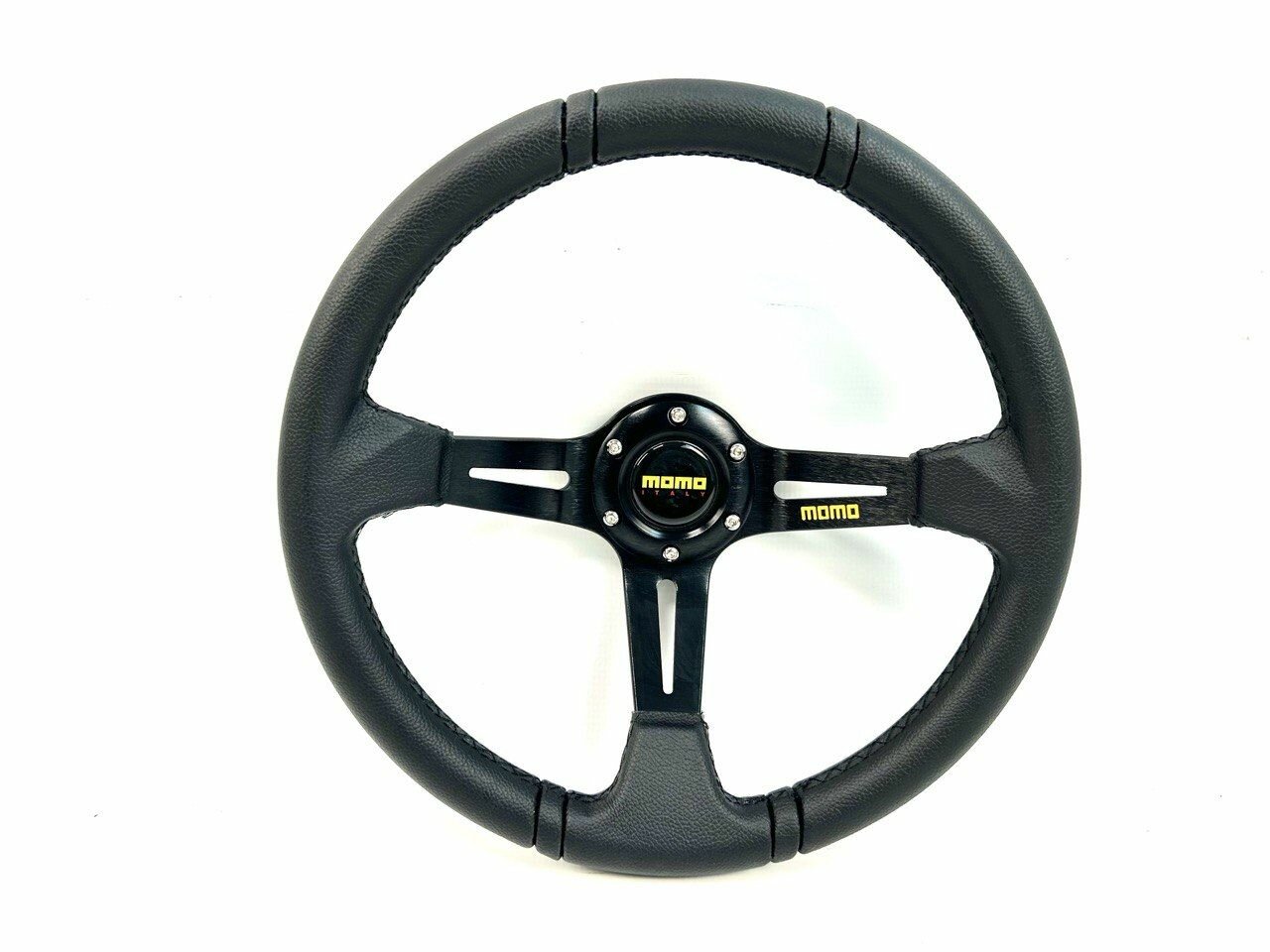 Руль автомобильный спортивный Ваз Lada MOMO 4125 черный кожа - ZapchastiRF арт. R015