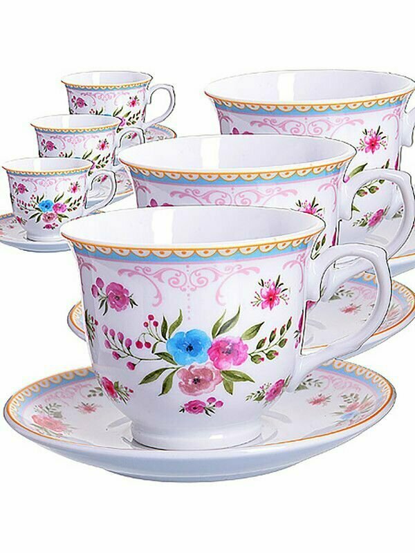 фото Чайный сервиз Loraine, фарфор, 12 предметов, 220мл