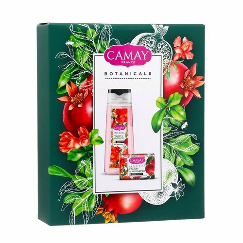 Подарочный набор Camay Pomegranate: гель для душа, 250 мл + туалетное мыло, 85 г гель для лица blugree pomegranate 250 мл