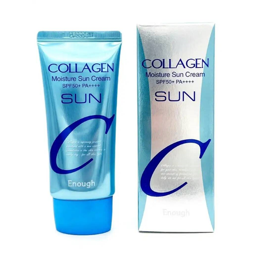 Enough Солнцезащитный крем для лица с коллагеном Collagen Moisture Sun Cream SPF50+ PA++++ 50г enough крем для лица солнцезащитный collagen 3in1 whitening moisture sun сream spf50 pa 50г