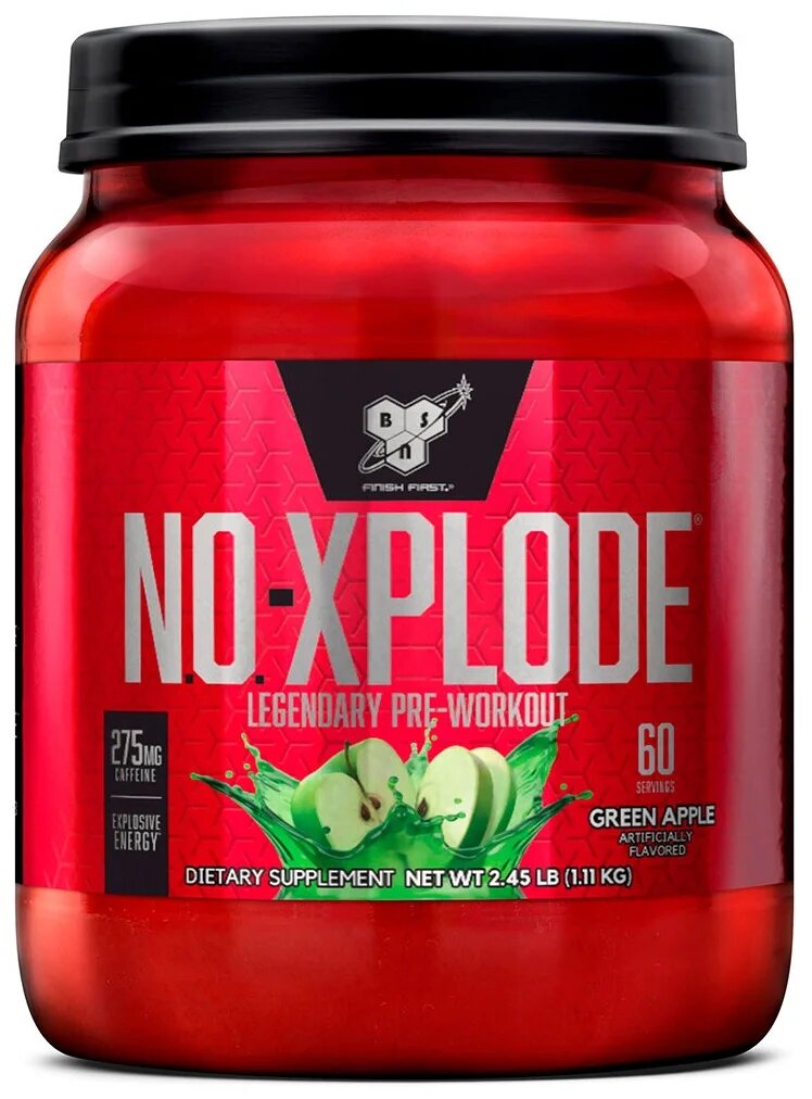 Предтренировочные комплекс BSN N.O. - Xplode 3.3 2,45 lb зеленое яблоко