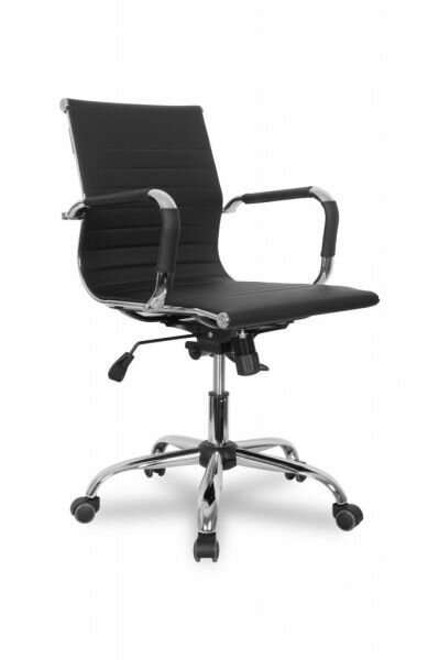 Офисное кресло College CLG-620 LXH-B для руководителя, макс. нагрузка 120 кг, каркас металлический хромированный CLG-620 LXH-B Black черный