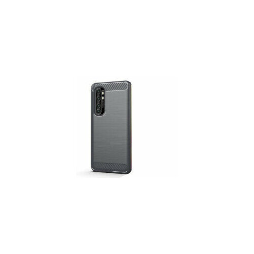 Накладка силиконовая для Xiaomi Mi Note 10 Lite под карбон и сталь серая