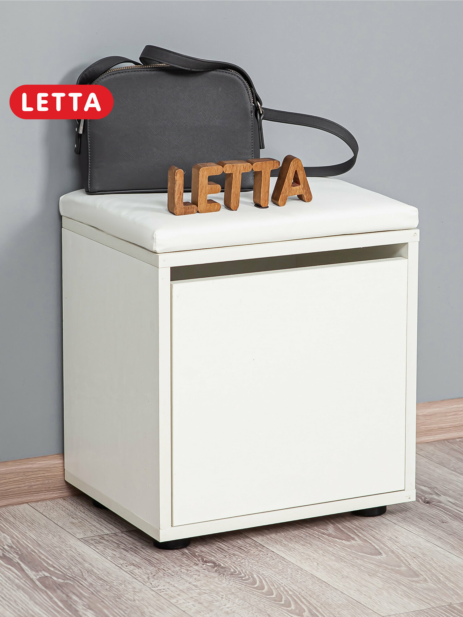 фото Обувница тумба для обуви Мальта Лайт Белая 380х425х300