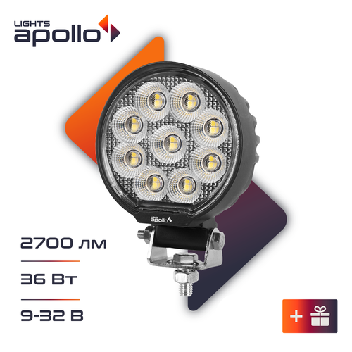 Фары светодиодные 10706-3362 LIGHTS APOLLO 36W, 9-32V Ближний свет без СТГ Flood