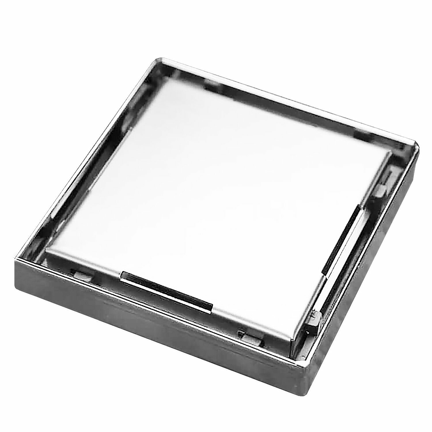 фото Душевой трап LORANTO LIBRA 100x100 мм прямой сток, решетка из нержавеющей стали под плитку, гидрозатвор сухой (3065.0A050K.10.1)