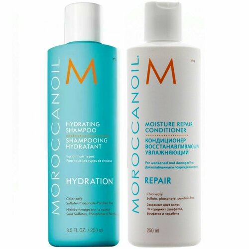 Morocanoil Набор для увлажнения и восстановления волос: шампунь 250 мл + кондиционер 250 мл moroccanoil шампунь moisture repair 70 мл