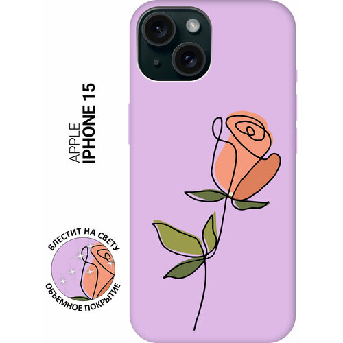 Силиконовый чехол на Apple iPhone 15 / Эпл Айфон 15 с рисунком Rose Soft Touch сиреневый силиконовый чехол на apple iphone 15 эпл айфон 15 с рисунком corgimania soft touch сиреневый