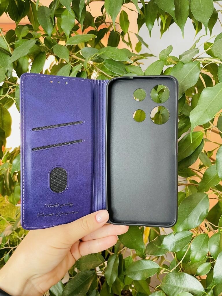 Чехол книжка для Infinix Note 30i / Инфиникс Ноте 30i elitcase (Тёмно-фиолетовая) — фото 1
