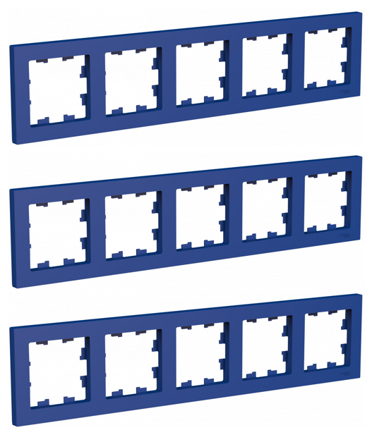 Рамка 5-постовая, универсальная, Schneider Electric/Systeme Electric AtlasDesign, аквамарин ATN001105(комплект 3 шт.)