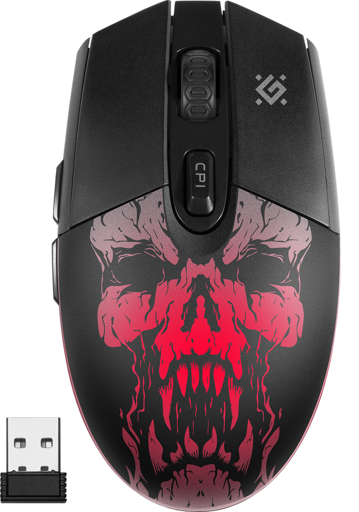 Мышь DEFENDER игровая беспроводная Beta GM-707L LED,6D,400 mAh,1600dpi. бесшумная, подсветка , встроенный АКБ