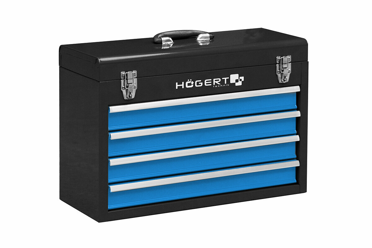 Ящик металлический инструментальный, 4 выдвижные секции HOEGERT