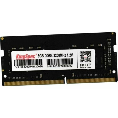 Оперативная память для ноутбука 8Gb 1x8Gb PC4-25600 3200MHz DDR4 SO-DIMM CL17 Kingspec KS3200D4N12008G KS3200D4N12008G 253400₽