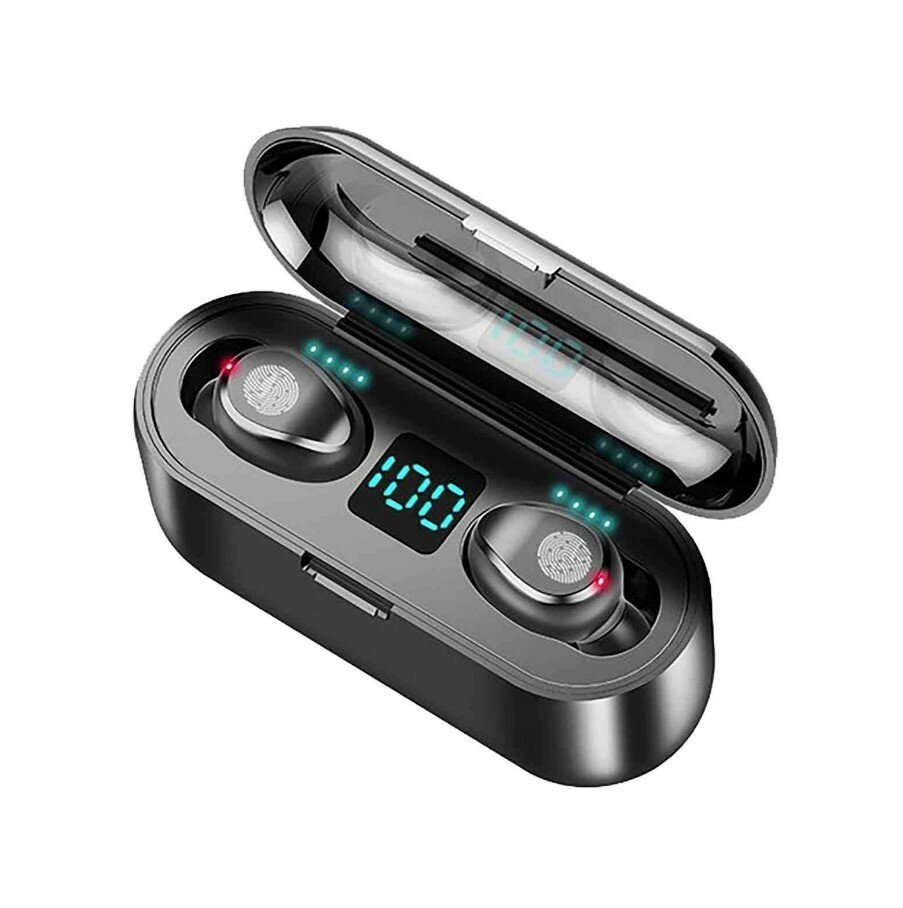 Беспроводные Bluetooth-наушники с микрофоном/ hi-fi гарнитура / зарядный кейс / цвет черный