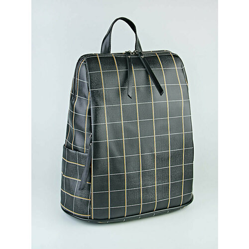 фото Рюкзак повседневный женский, кожаный, городской, на молнии, внутренний карман, регулируемый ремень, черный morios