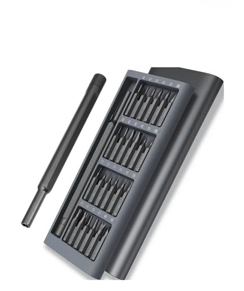 Профессиональный набор отверток и инструментов для точных работ Precision Screwdriver 24 в 1 /Отвертка для телефона / Набор бит с магнитными насадками. Металический — фото 1