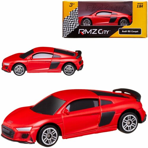 Машина металлическая RMZ City 1:64 Audi R8 Coupe 2019, без механизмов, красный матовый цвет легковой автомобиль rmz city audi r8 v10 344996s 1 64 20 см серебристый