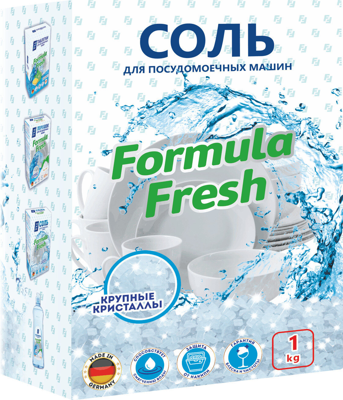 Соль Formula Fresh для посудомоечных машин с высокой степенью очистки 1 кг.