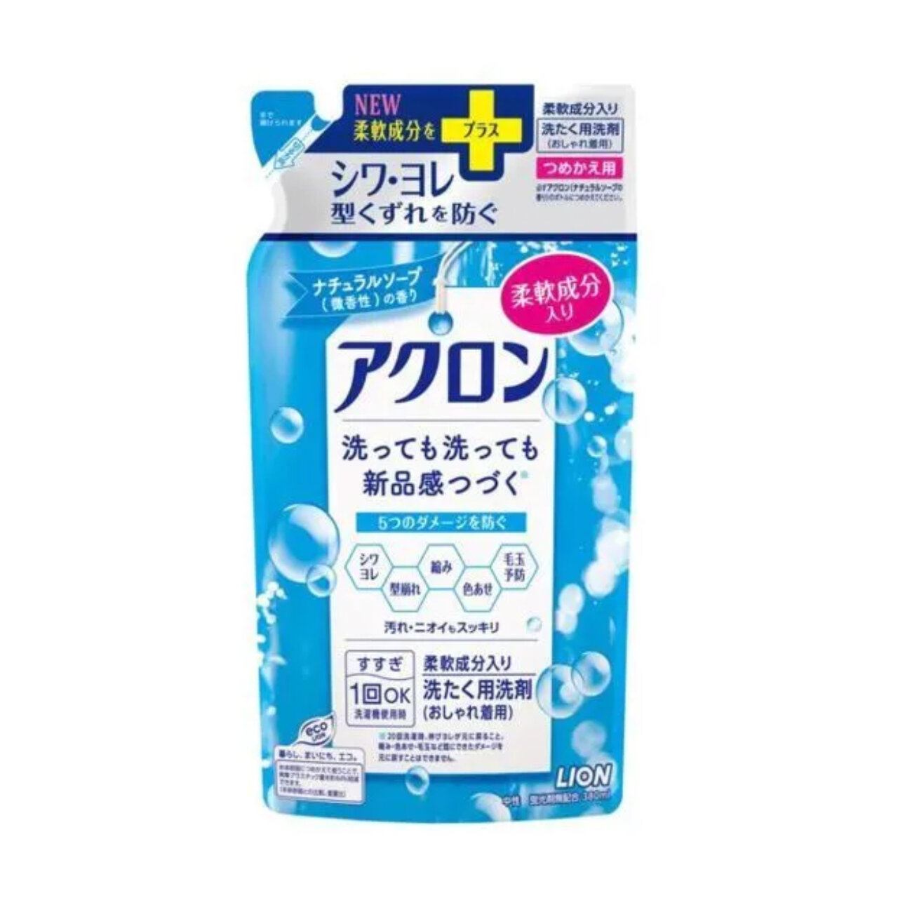 Жидкость для стирки Lion Япония Akron для деликатных тканей аромат мыла, сменный блок, 400 мл