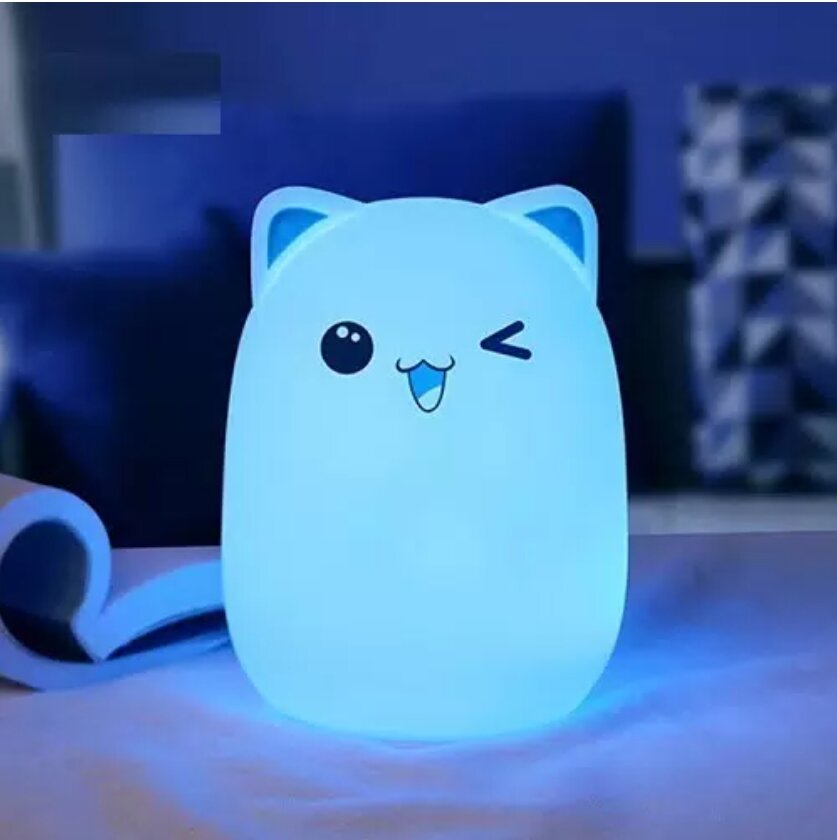 фото Ночник беспроводной детский Котик(с зарядным кабелем USB) светильник, Котик