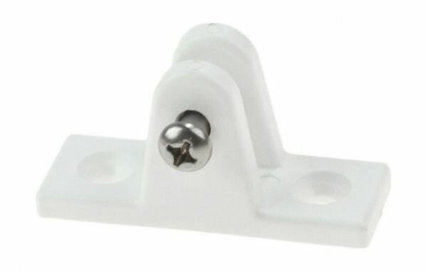 Кронштейн палубный 90 град, с винтовым штифтом, ровное основание, пластиковый белый