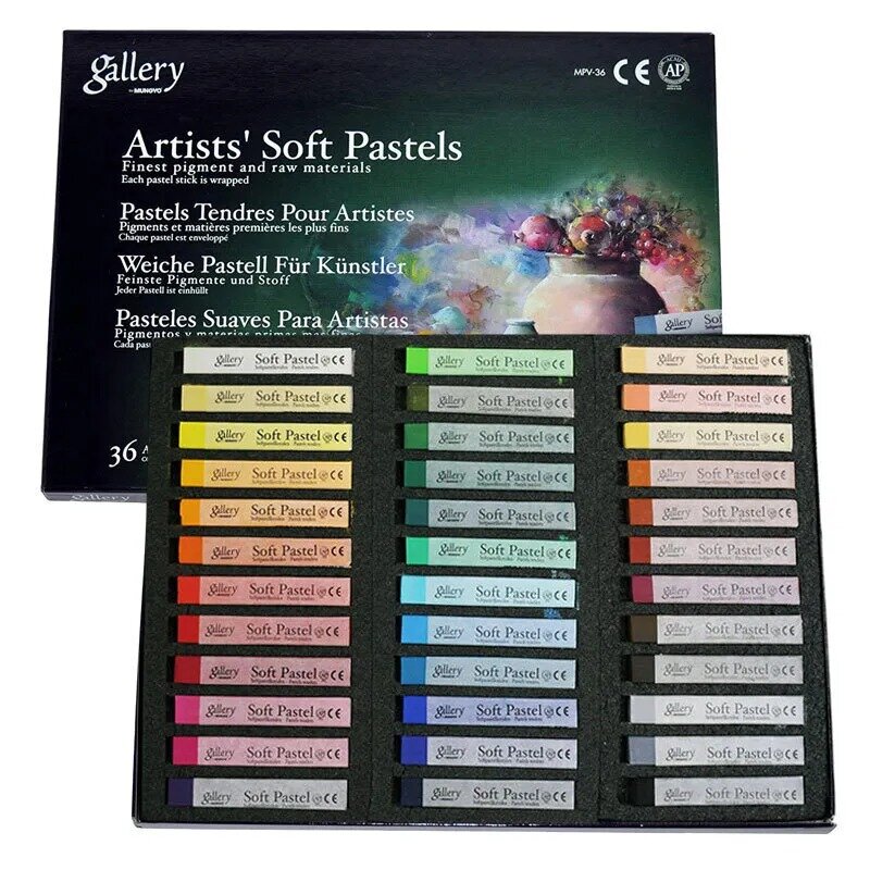 Набор сухой пастели Mungyo Gallery "Soft pastel" 36 цв, мягкая, квадратная, в картонной коробке - фото №4