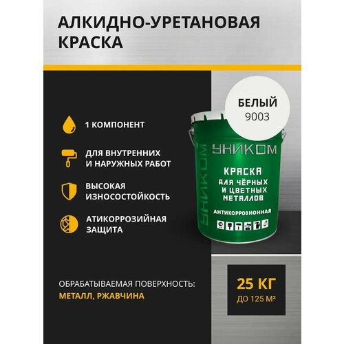 Уником Краска по металлу 2 в 1, 18 кг, белая