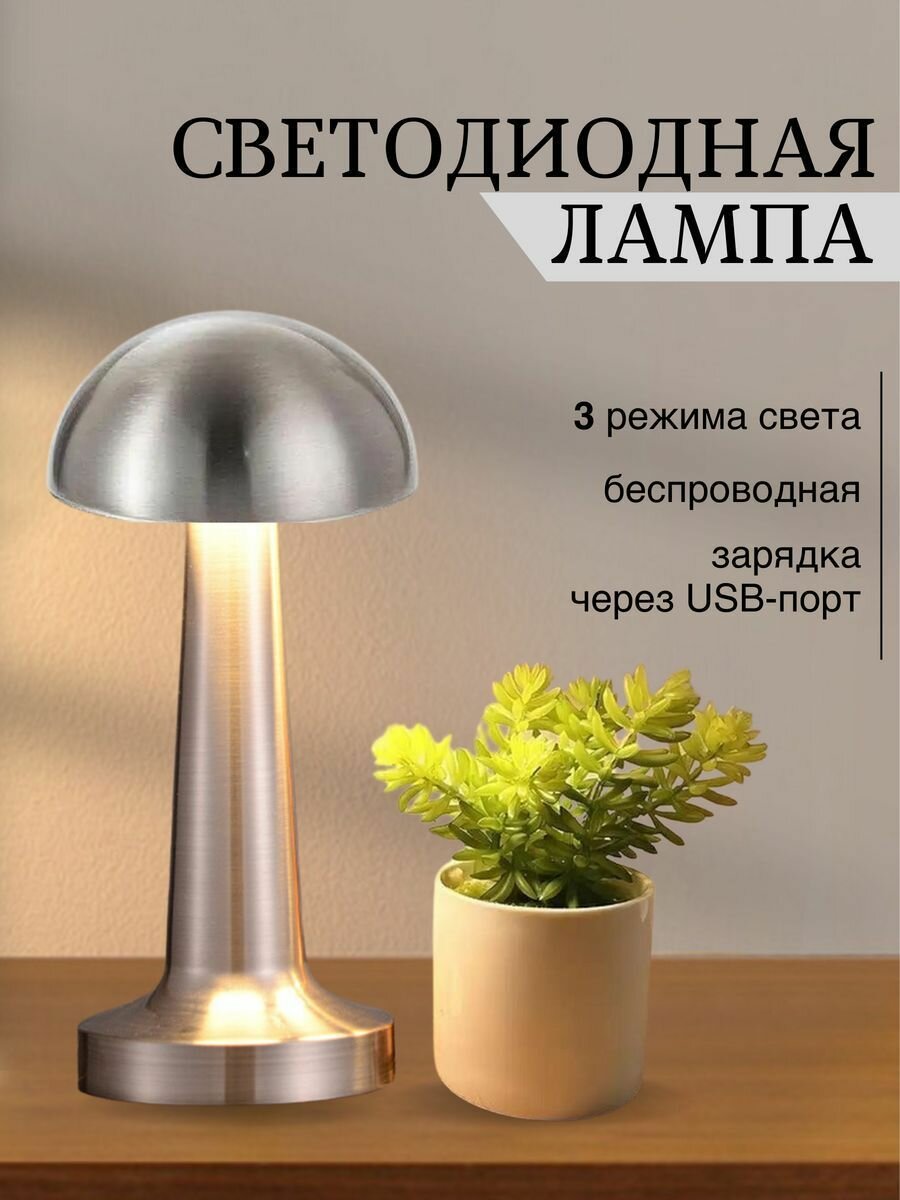 Лампа настольная светодиодная беспроводная светильник usb