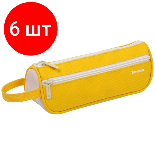 Комплект 6 шт, Пенал-косметичка 1 отделение, 1 карман, 215*80*60 Berlingo Polo yellow, полиэстер пенал косметичка 1 отделение 1 карман 215x80x60 berlingo polo yellow полиэстер pm09110