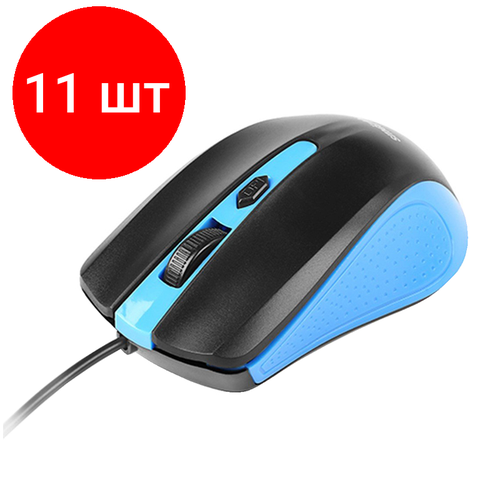 Комплект 11 шт Мышь Smartbuy ONE 352 USB синий черный 3btnRoll 255300₽
