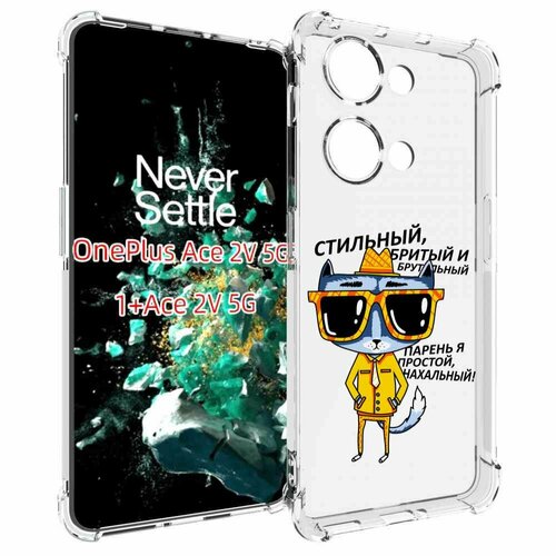 Чехол MyPads стильный кот для OnePlus Ace 2V задняя-панель-накладка-бампер