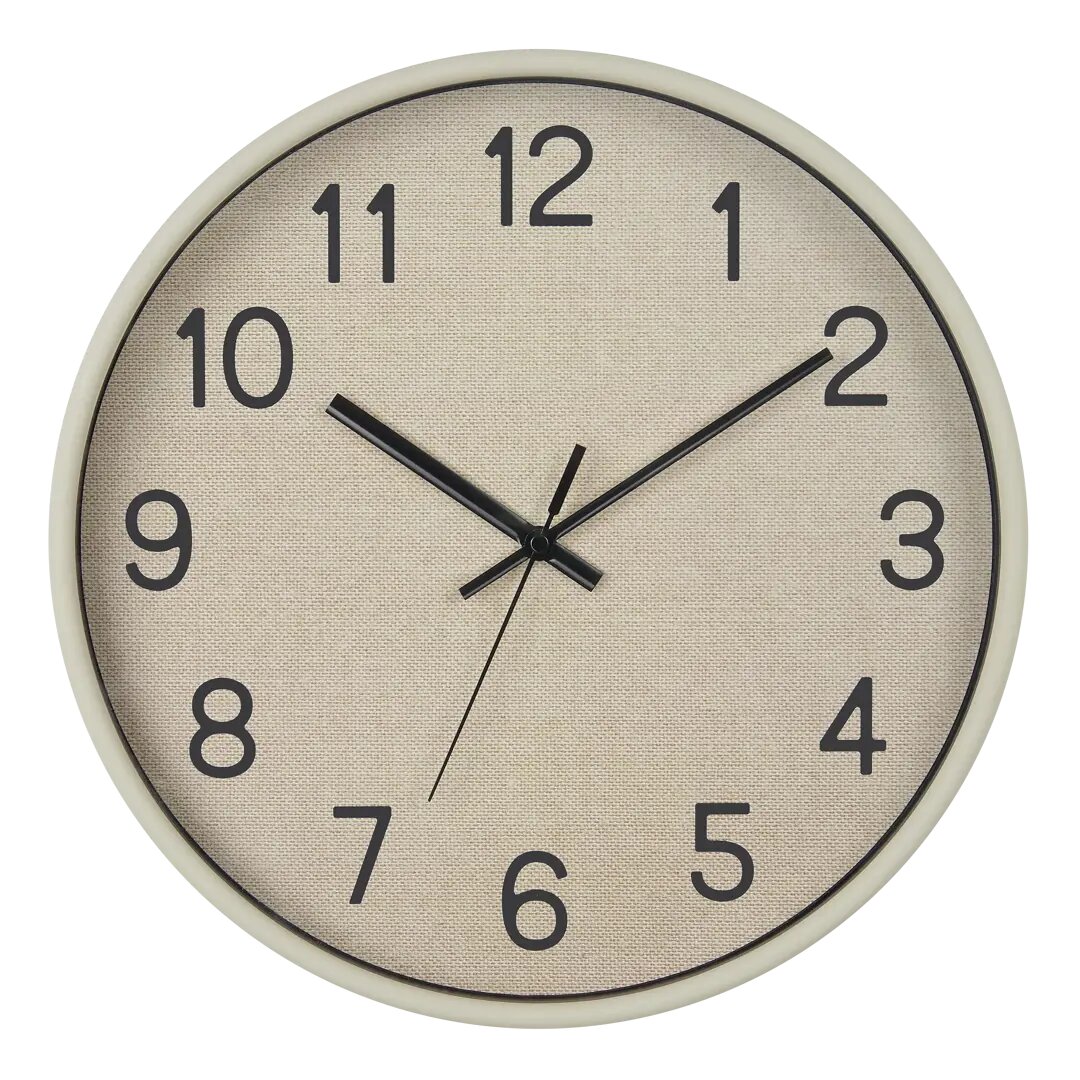 Часы настенные Troykatime Дизайнерские круглые пластик цвет бежевый бесшумные 30 см