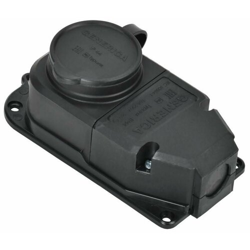 Колодка удлинителя 1-м 16А IP44 с защ крышкой каучук черн GENERICA ERK10-016-01-44-K02-G 471₽