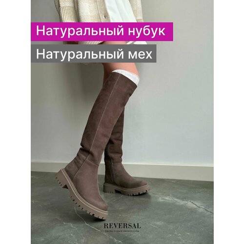 фото Сапоги reversal 011009m, полнота f, размер 38, коричневый