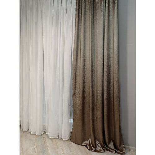 Штора 140х260 тафта терголет, золотисто-коричневый