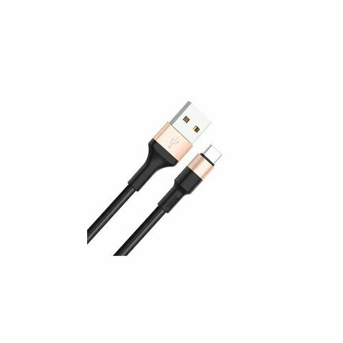 USB кабель HOCO X26 Xpress Type-C, 1м, нейлон (черный/золотой) кабель usb type c hoco x26 xpress 80244 ут000033416