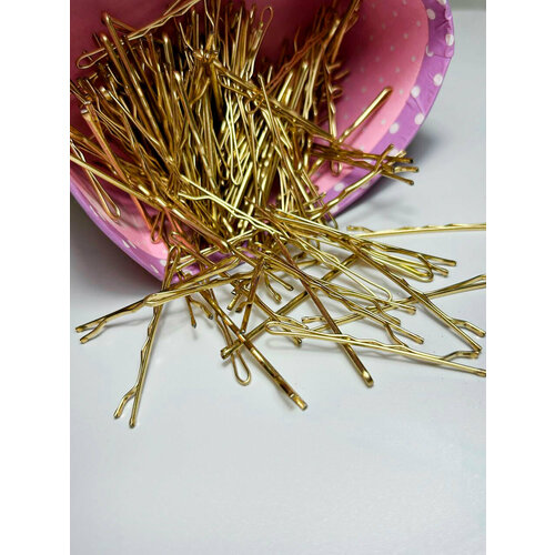 Невидимки Fashion для волос 5 см золотые 150шт 270₽