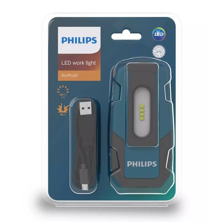 Фонарь инспекционный PHILIPS EcoPro20 LED lamp RC320 3.7V (блистер 1 шт.) PHILIPS-RC320B1