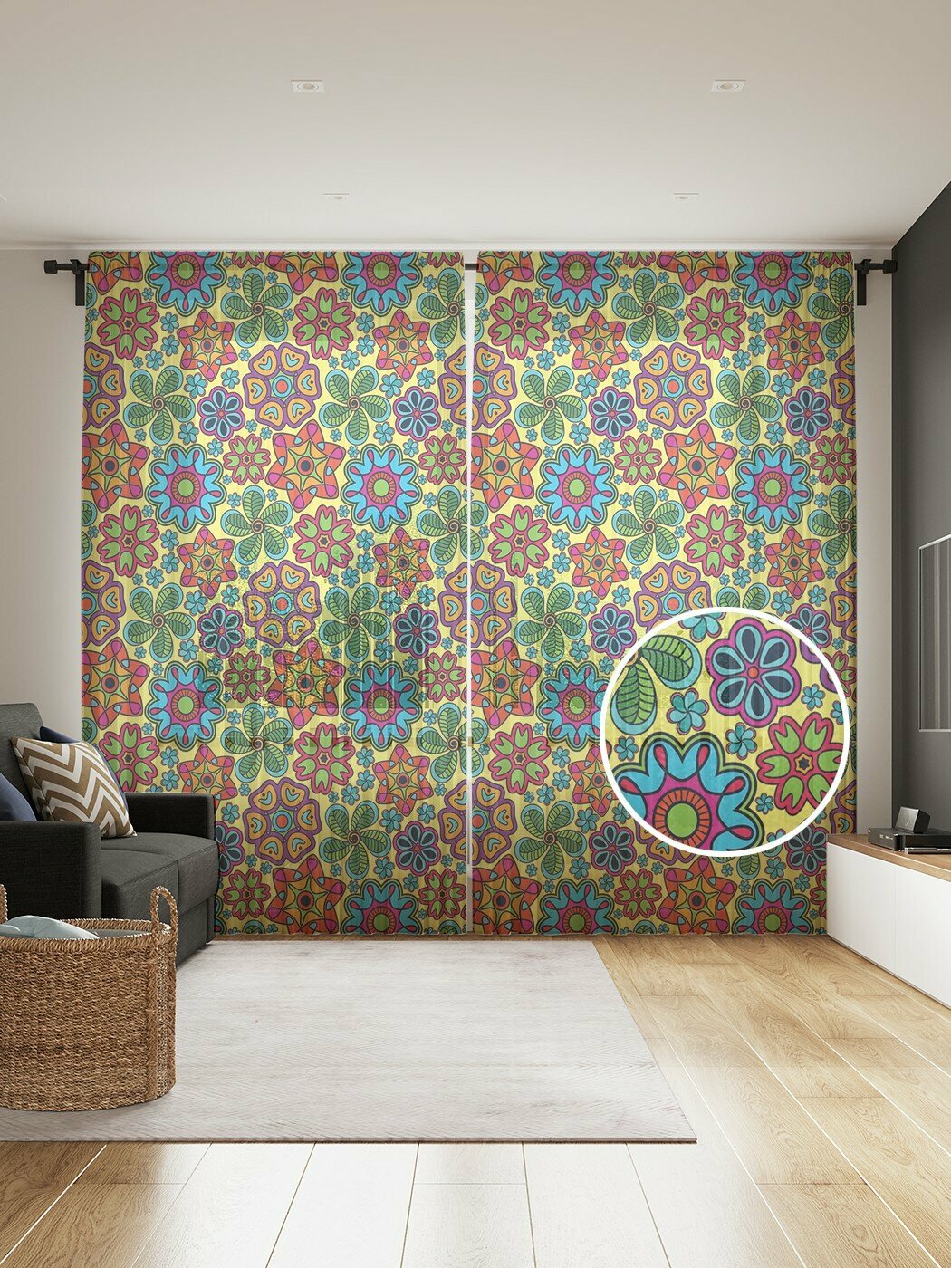 Тюль фототюль длинный 