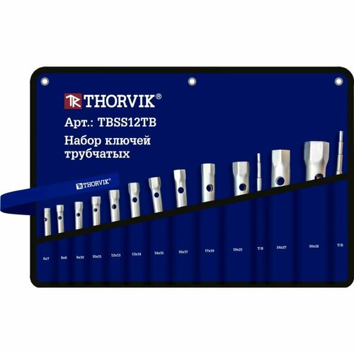 Набор ключей трубчатых в сумке, 6-32 мм, 12 предметов Thorvik, TBSS12TB
