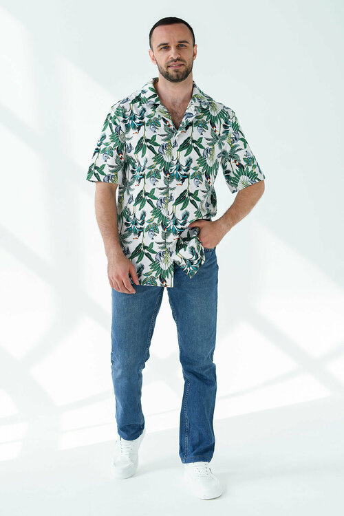 Рубашка Оптима Трикотаж, размер 46, зеленый
